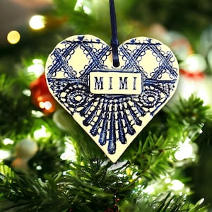 Mimi Ornament, Tree Ornament, Pregnancy Reveal, New Grandmother, Baby Announcement, Christmas Ornament, New Grandparent Blue