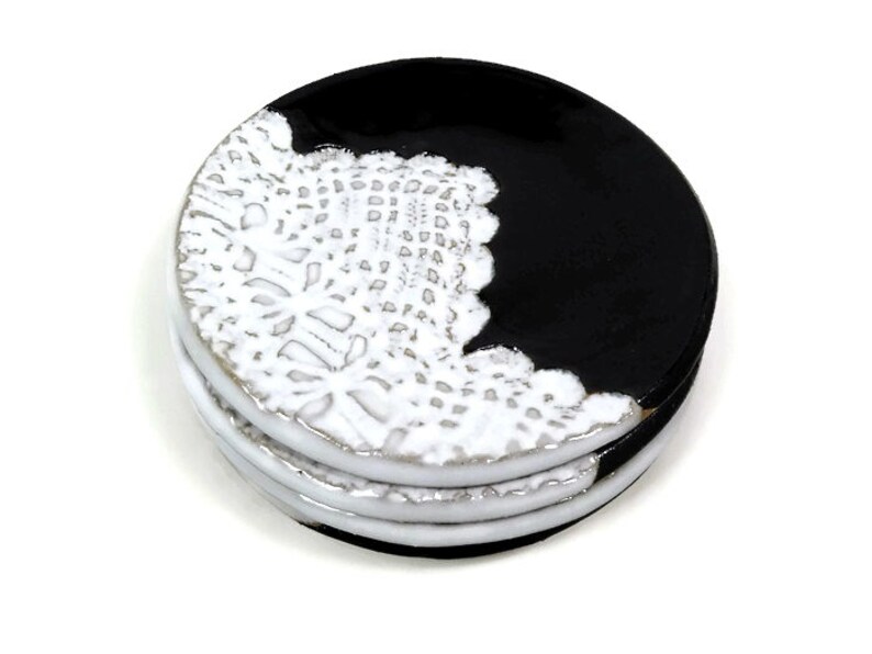 Appetizer Plates Black and White Home Decor Cocktail Plates Etsy