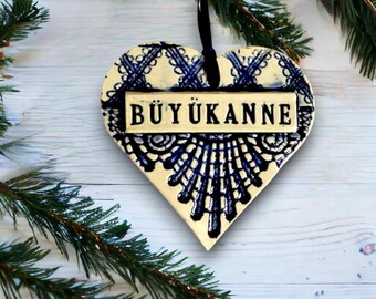 Buyukanne Ornament, Grandmother in Turkish, Pregnancy Reveal, Turkish Grandma, Christening Gift