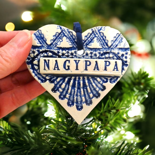 Nagypapa Ornament, Hungarian Grandfather, Christmas Tree Decor