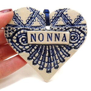 Nonna Ornament, Italian Grandmother, Christmas Ornament, Secret Santa, Stocking Stuffer Blue