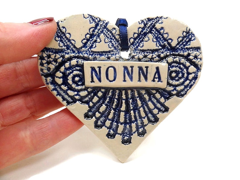 Nonna Ornament, Italian Grandmother, Christmas Ornament, Secret Santa, Stocking Stuffer Blue