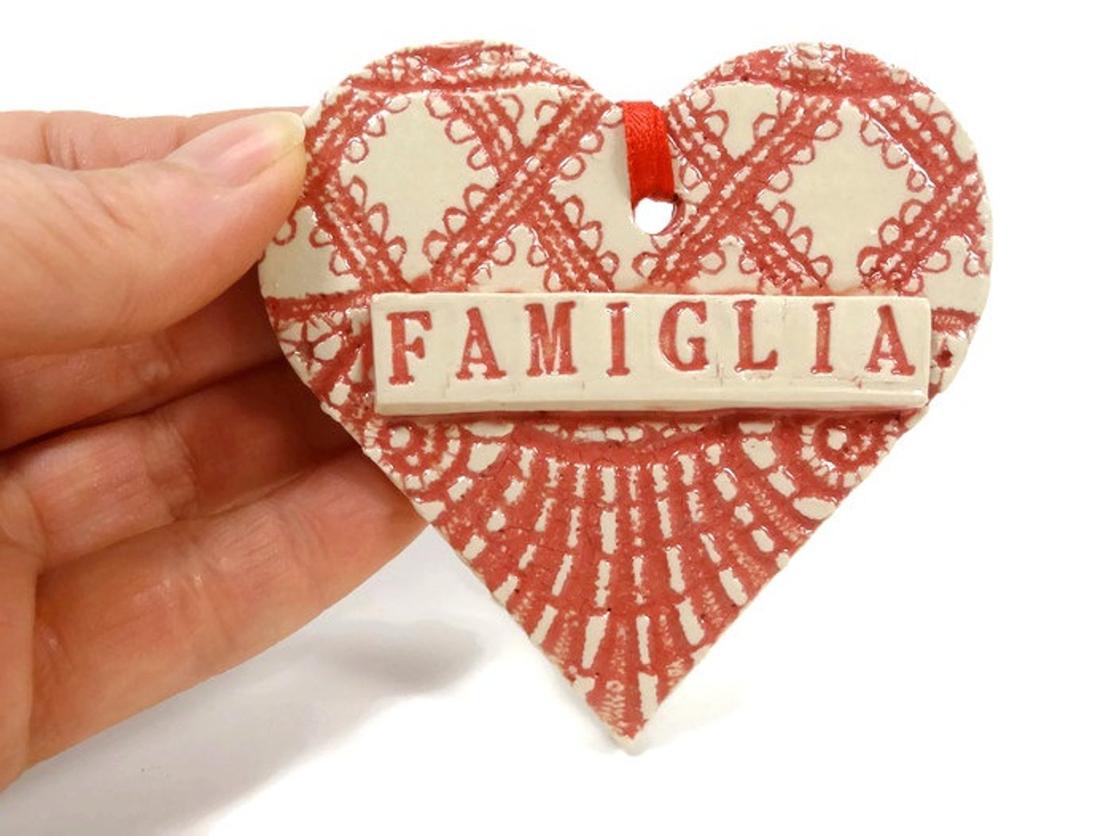 Famiglia Heart Ornament Italian Family Italian Christmas Etsy