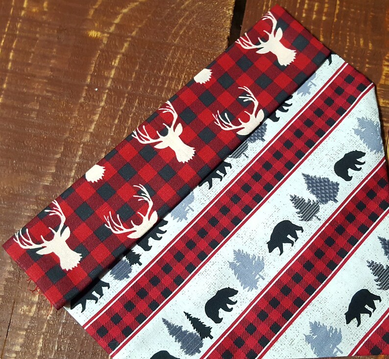 Buffalo Plaid Christmas Dog Bandana!! Woodland North woods Winter Rustic