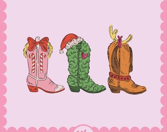 Grinch Cowgirl Boots PNG | Western Cowboy Christmas File | Universal Studios Inspired Design | Sublimation File