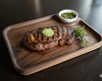Artisan Meat Board Gift | Walnut or Cherry Steak Plate | South American Parrilla Style Rustic Dinnerware | BBQ Charcuterie Platter | Canada