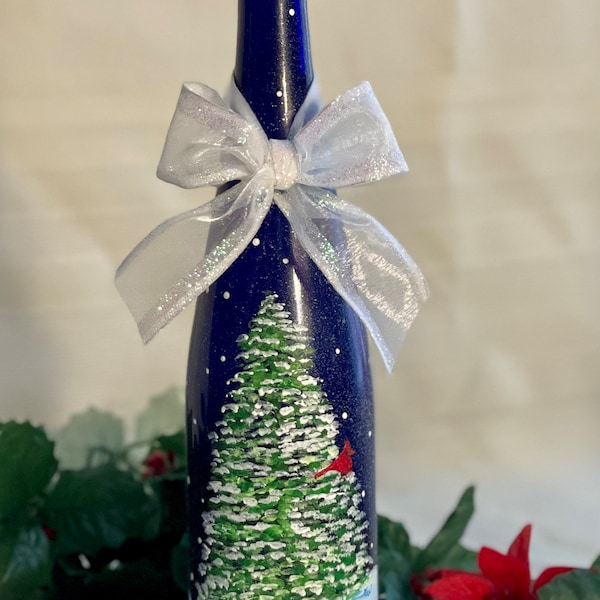 Painted Wine Bottles With Lights Etsy