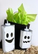 Halloween Ghosts Flameless Candles - Wood Block Set of 2 - Great Gift 