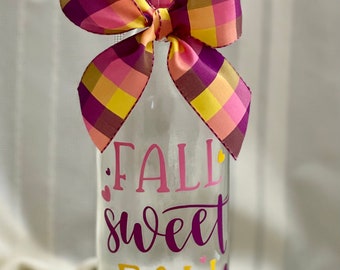 Fall Sweet Fall Wine Bottle with base lights