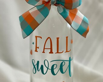 Fall Sweet Fall Wine Bottle with base lights