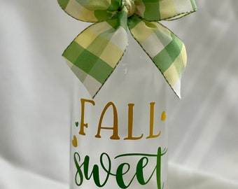 Fall Sweet Fall Wine Bottle with base lights