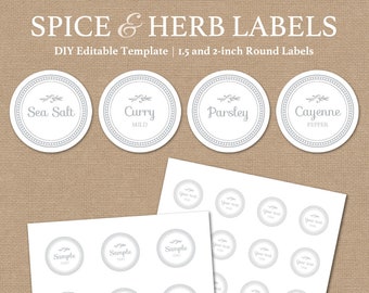 Editable Spice Labels Printable // DIY Printable Kitchen | Etsy
