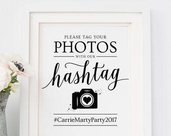 Wedding Hashtag Sign Printable Hashtag Sign for Wedding, Hashtag Wedding Sign