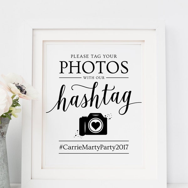 Wedding Hashtag Sign Printable Hashtag Sign for Wedding, Hashtag Wedding Sign