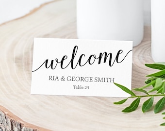 Printable Place Card Template, Wedding Place Cards Instant Download, Wedding Name Cards, Escort Cards