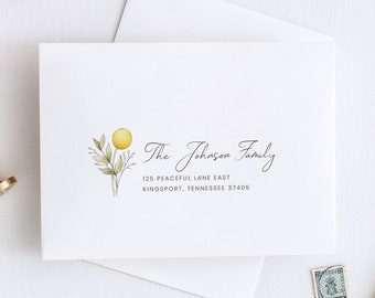 Envelope Address Template, Wedding Envelope Template, Wildflower, Dried Flowers