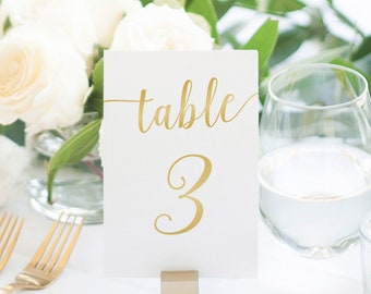 Wedding Table Numbers Gold, 1-40 Table Numbers Wedding, Printable