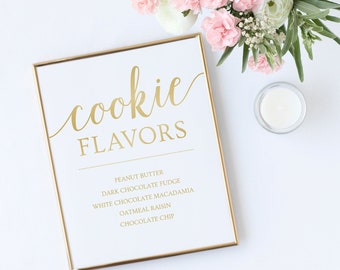 Dessert Table Sign / Cookie Bar Sign Template / Gold Wedding Decor / Printable Wedding Signs Gold