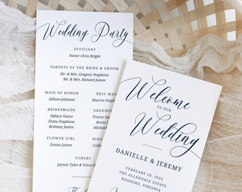 Simple Wedding Program Template Download, Navy Wedding Ceremony Programs