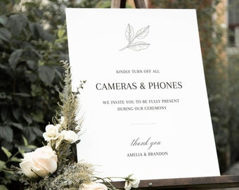 Unplugged Ceremony Sign, No Phones Ceremony Sign, No Photos Wedding Sign Printable, Minimalist Wedding Signs