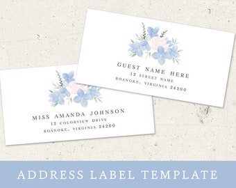 Printable Wedding Address Labels Stickers / Envelope Addressing, Floral Address Label Template / Instant Download Address Labels 2x4