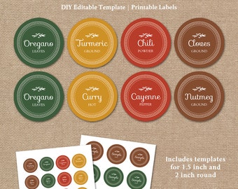 printable spice label template spice jar labels etsy