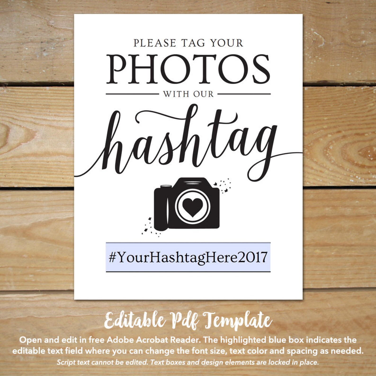 Wedding Hashtag Sign Printable Hashtag Sign For Wedding Etsy