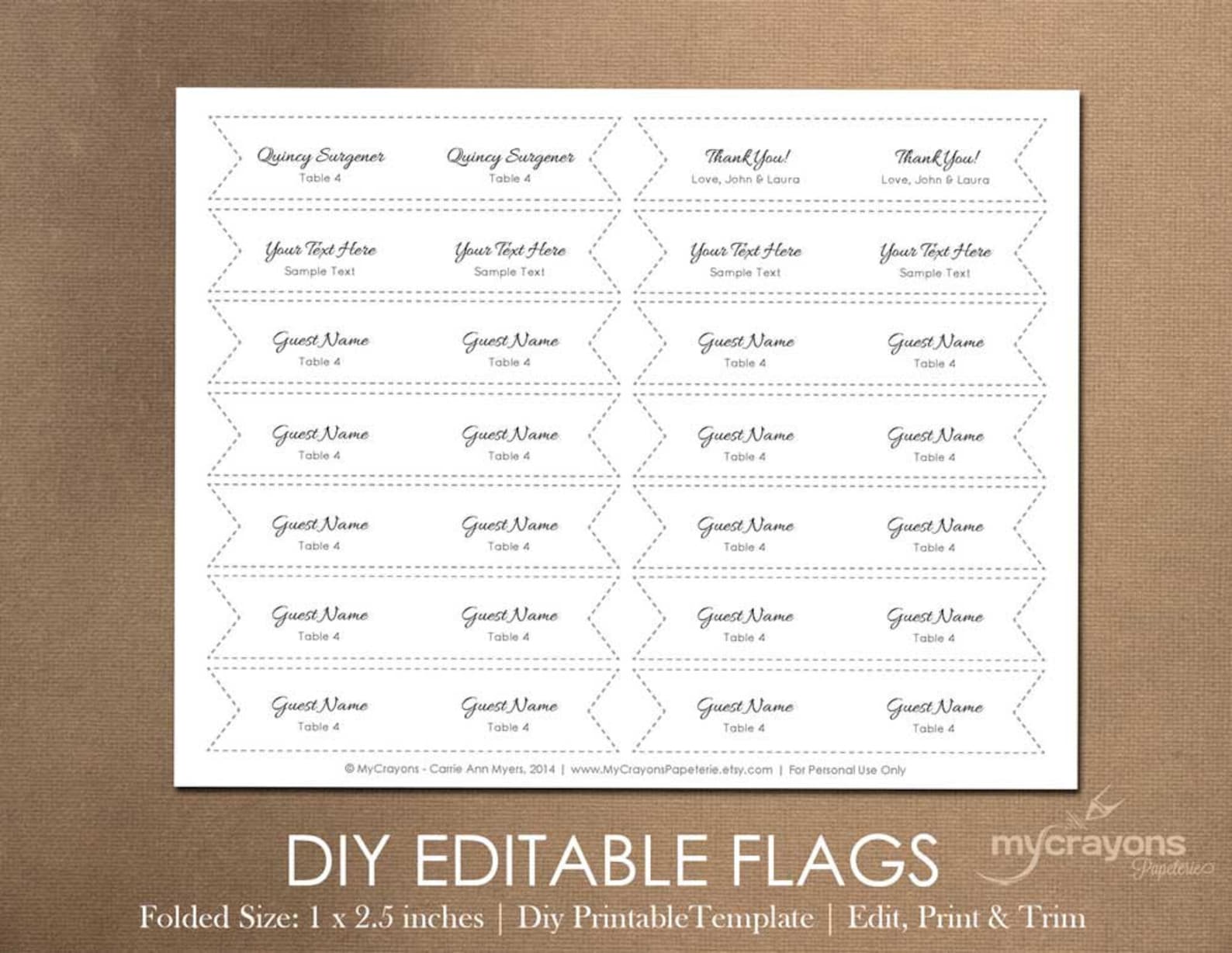 Printable Drink Flags DIY Mini Flags / Printable Party Flag Etsy