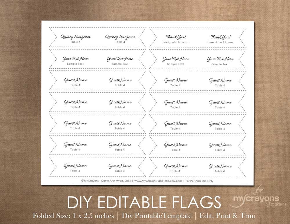 Printable Drink Flags DIY Mini Flags / Printable Party Flag | Etsy
