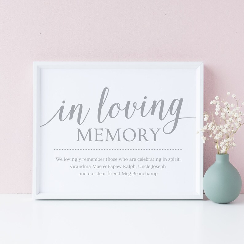 Loving Memory Sign / Wedding Remembrance Sign / Printable | Etsy
