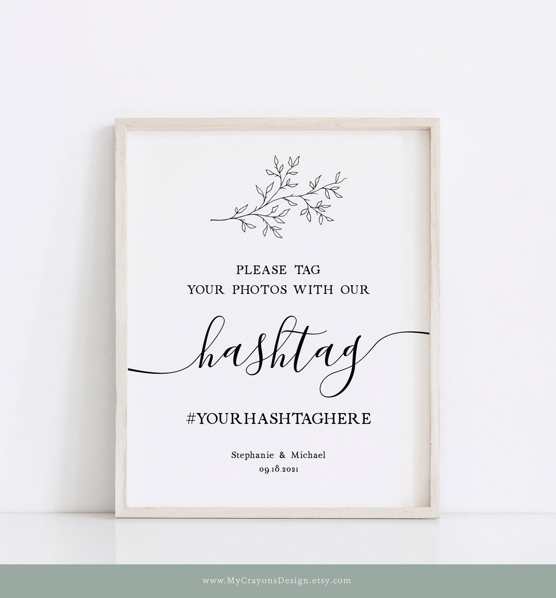 Wedding Hashtag Sign Printable Rustic Wedding Decor Editable - Etsy