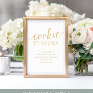 Dessert Table Sign / Cookie Bar Sign Template / Gold Wedding Decor / Printable Wedding Signs Gold image 4