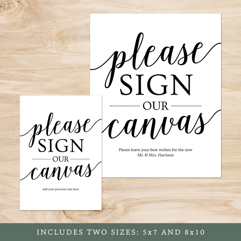 Guest Book Canvas Sign Canvas Guest Book Wedding Guest Book Etsy