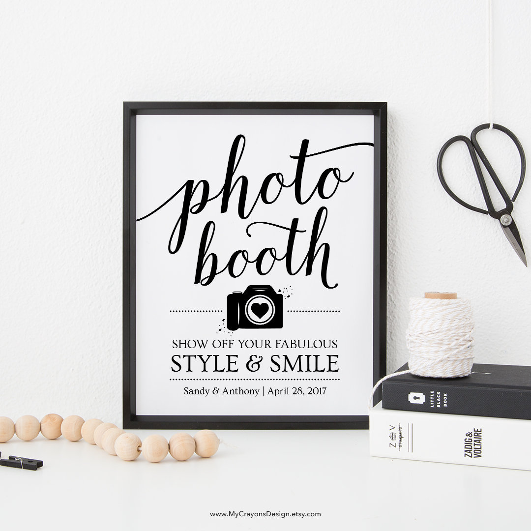 Printable Photo Booth Sign Wedding Photobooth Template / Etsy
