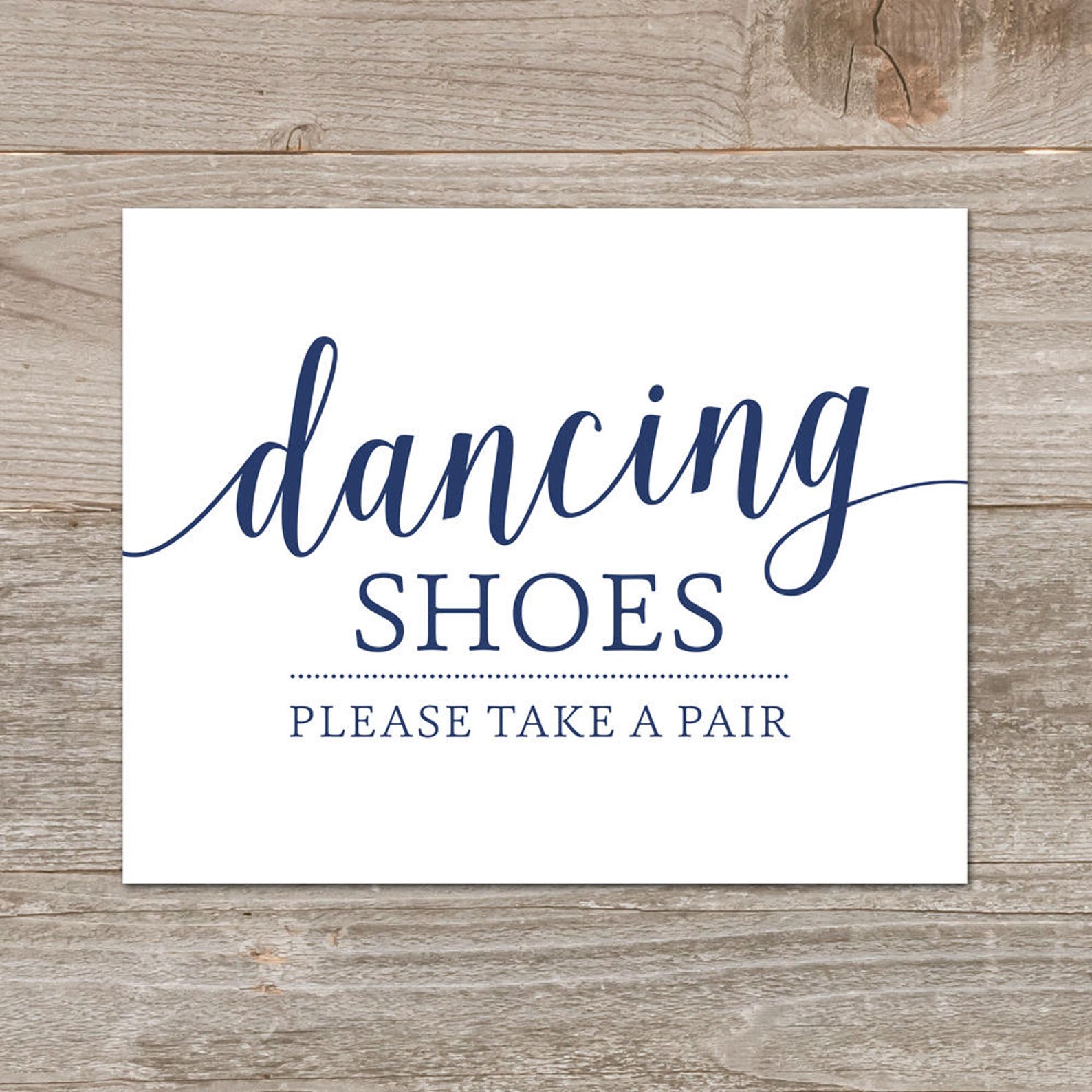 Dancing Shoes Sign Navy Wedding Flip Flop Sign Printable Etsy
