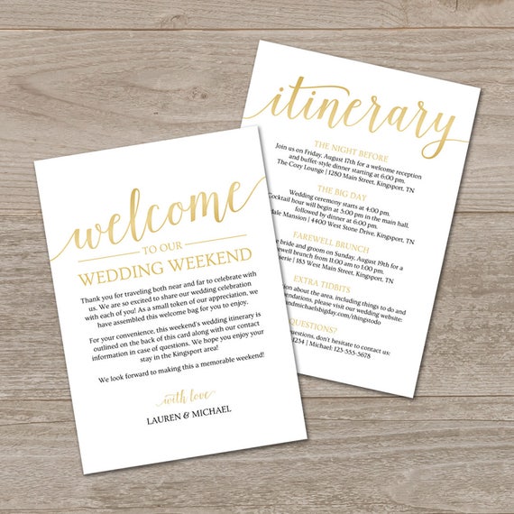 gold welcome letter template gold welcome bag note printable etsy welcome letter wedding template