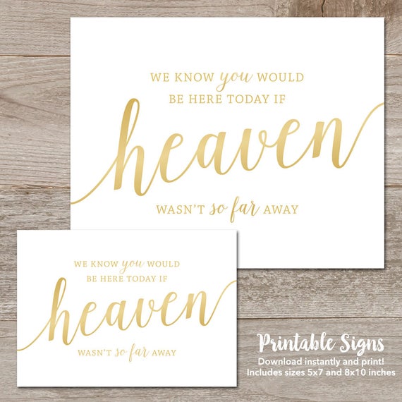 In Honour // Wedding signs // Gold and Navy // custom wedding // heaven 