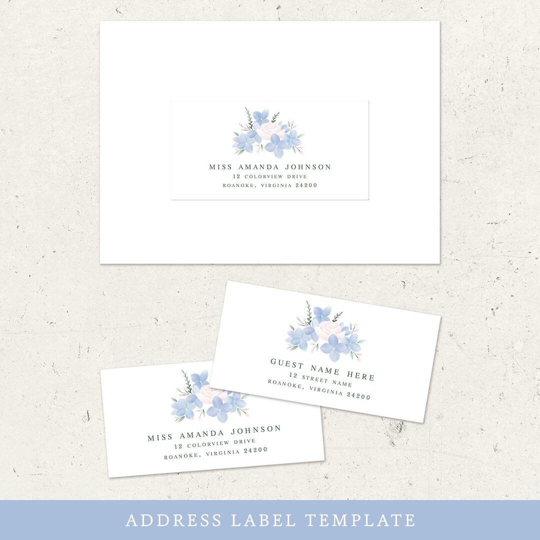 Printable Wedding Address Labels Stickers / Envelope Addressing, Floral ...
