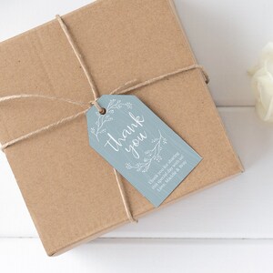 Rustic Thank You Tags, Gift Tag Template, Dusty Blue Wedding Favor Tags ...