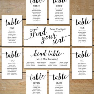 Seating Chart Wedding Template / Wedding Seating Chart Cards / Wedding Seating Plan / Seating Chart Template for Picture Frame Collage image 9