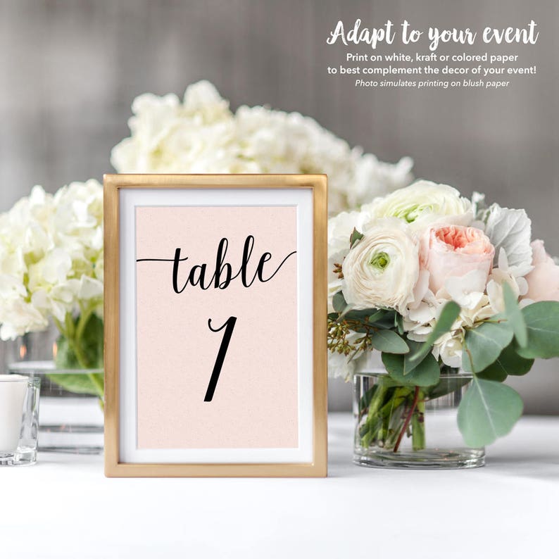 Printable Table Numbers 1-40 / Black Table Numbers for Wedding / 5x7, 4x6 Table Numbers Printable Instant Download image 3