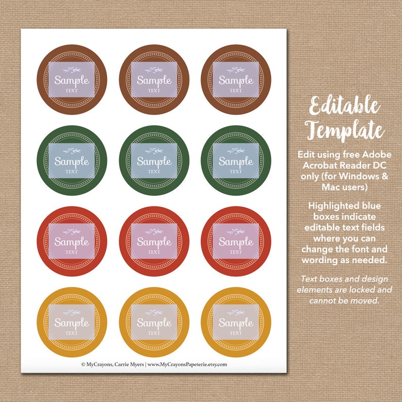 editable spice jar labels diy printable kitchen labels etsy