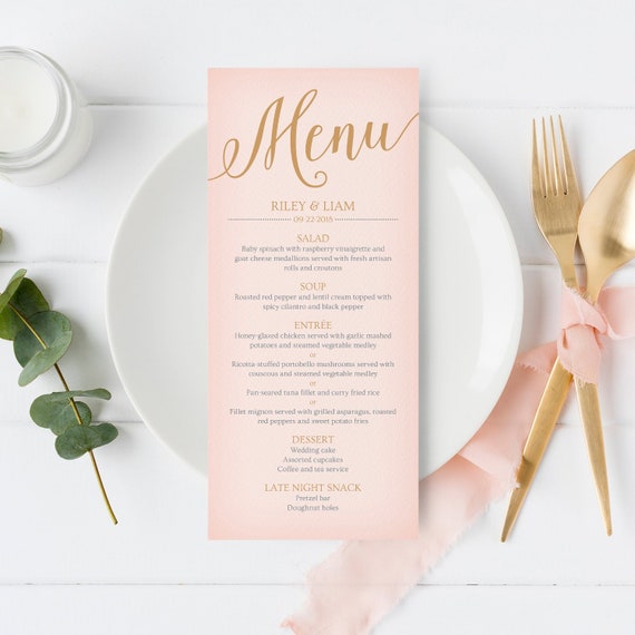 Wedding Menu Cards