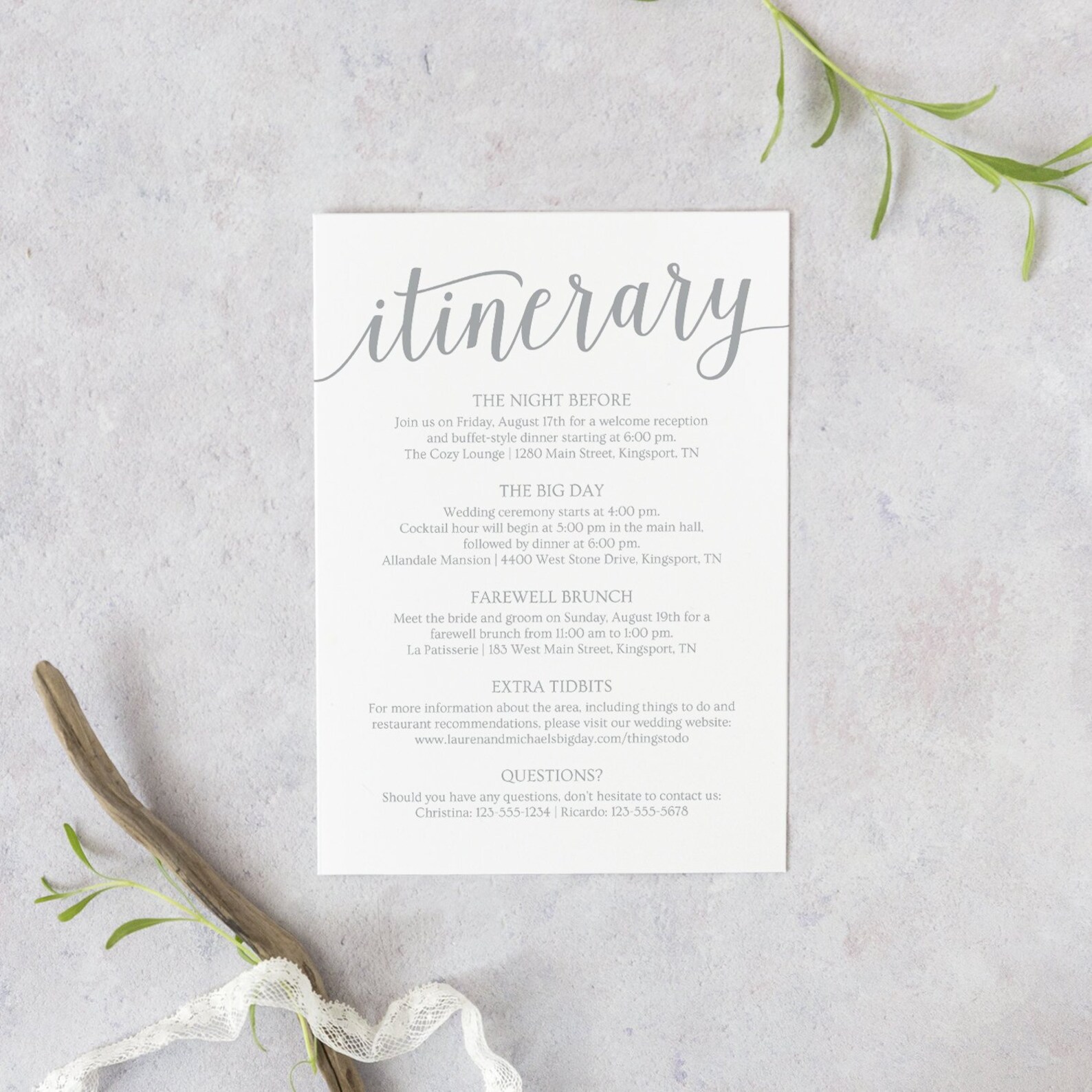 Welcome Wedding Itinerary Template / Silver Wedding Welcome Etsy