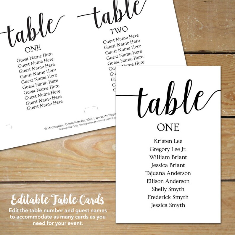 Seating Chart Wedding Template / Wedding Seating Chart Cards / Wedding Seating Plan / Seating Chart Template for Picture Frame Collage image 5