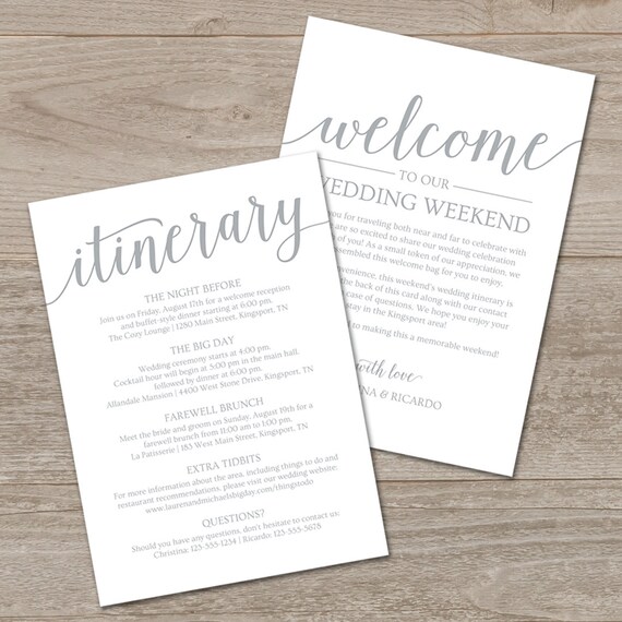 Wedding Welcome Bag Note Welcome Bag Letter Printable 