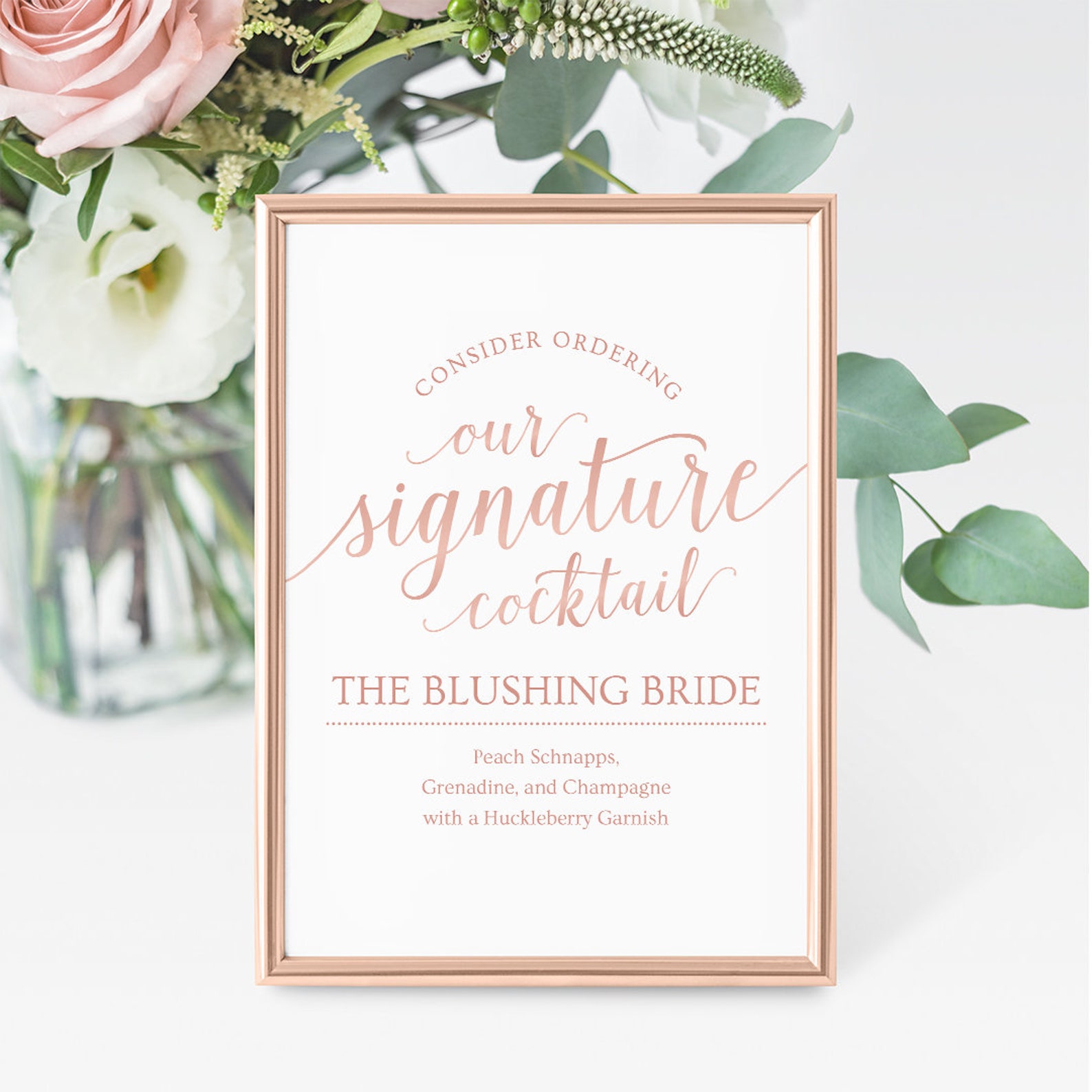 Rose Gold Wedding Signs BUNDLE / Printable Wedding Signs / Rose Gold ...