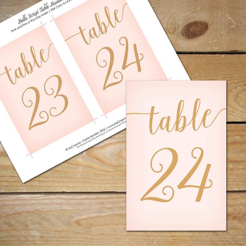Blush Pink Table Numbers 140 / Blush Pink Wedding Table Etsy