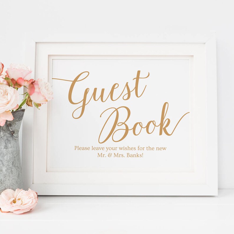 Printable Guest Book Alternative Sign / Editable Wedding Sign Etsy
