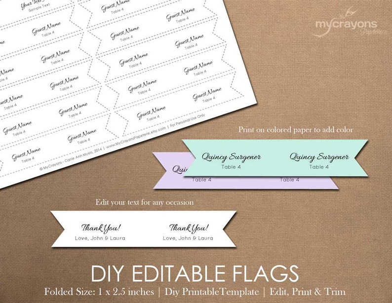 Printable Drink Flags DIY Mini Flags Printable Party Flag Etsy